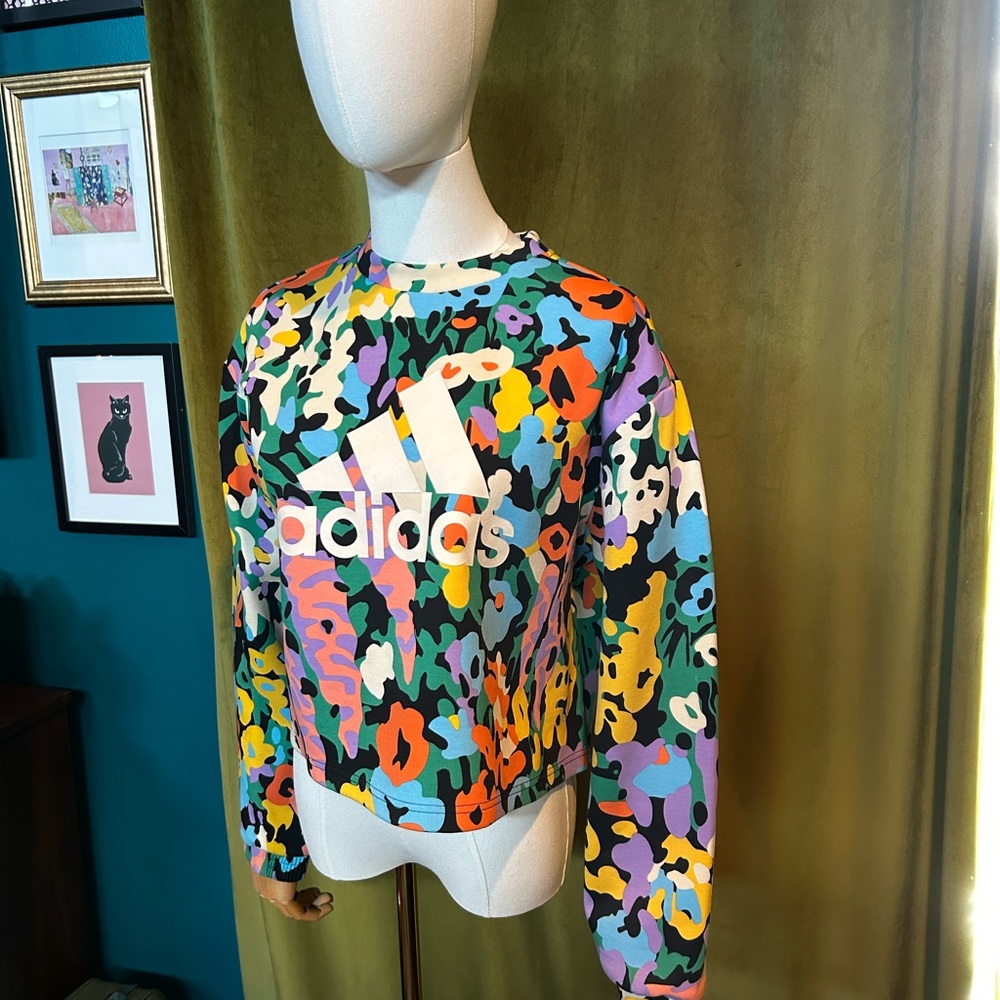 Adidas Originals Colorful Camo Crewneck Sweatshirt XL Streetwear Y2K Gorpcore - Picture 4 of 11